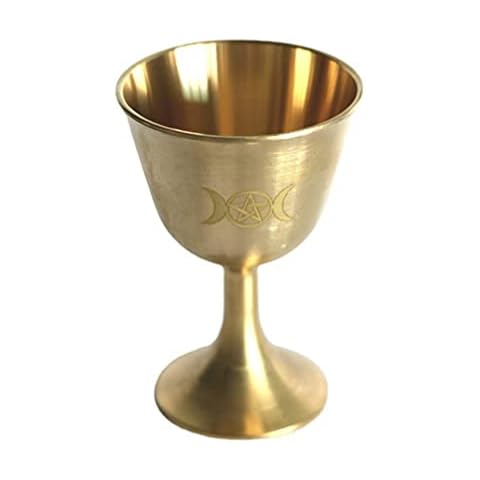 Cabilock Altar Tasse Messing Kelch Becher Pentagramm Mond Anbetung Tasse Erschossen Glas Likör Becher Wein Kelch Heiligen Messing Tasse Cover
