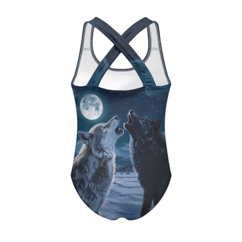 Image of Yzaoxia Girls' Swimwear One Piece Swimsuit for Kids Scoop Neck Bathing Suit Round Neck Swim Wear 5-14Y