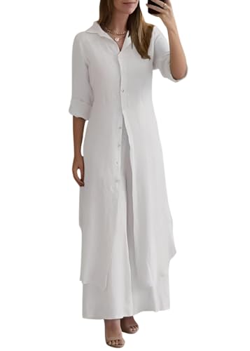 Ensemble en lin pour femmes loungewear pantalon jambe large