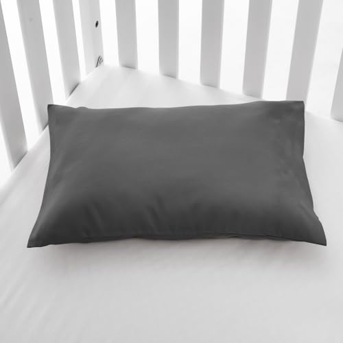 Image of EXQ Home Toddler Pillowcases Zippered 13x18 Travel Pillow Case Set of 2, Small Pillow Case Fits Baby Pillow Sized 12x16, 13x18, Kids Pillowcases 2 Pack Machine Washable (Black Grey)