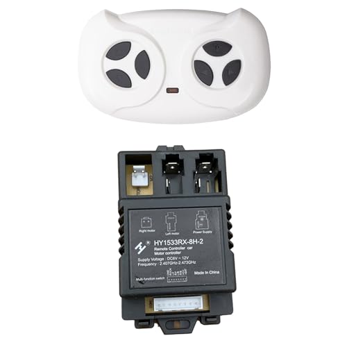 weelye 2.4G Bluetooth Remote Control and HY1533RX-8H-2 12V Receiver Kit Kids Powered Ride On Car,Controller Control Box Accessories for Children Electric Ride On Car Replacement Parts