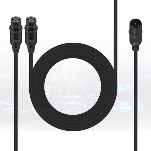 Ridgeyard 3-Pin XLR Cable Male to Female Flexible DMX Stage Light Cable,DJ Signal XLR DMX Connection for Moving Head Light Par Light Spotlight with XLR Input & Outp-10ft / 3 meters