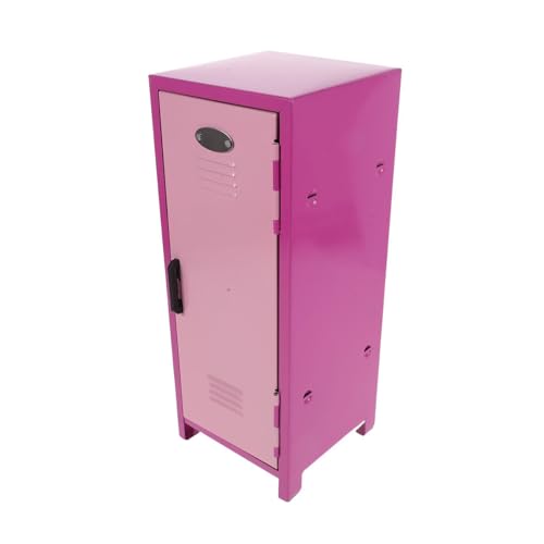 Boîte de Rangement Métal Émaillé Rose Fuchsia Organisateur Maquillage Compact Bureau