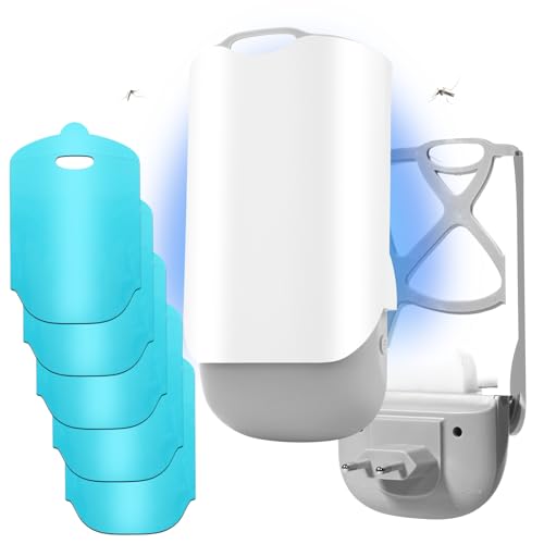 AICase Piège à insectes volants pour intérieur, piège lumineux attraper les mouches des fruits, mouches, moucherons et mouches domestiques, piège à moustiques, mites (1 base à greffer+1 cartouche+5