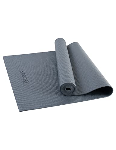 SPORTINATOR® Combat Fitness Yogamatte, mit rutschfester Oberfläche, schweiß- und wasserabweisender Beschichtung, für Yoga, Fitness, Aerobic und Fitnessübungen, geeignet für Damen und Herren (Grau) Cover
