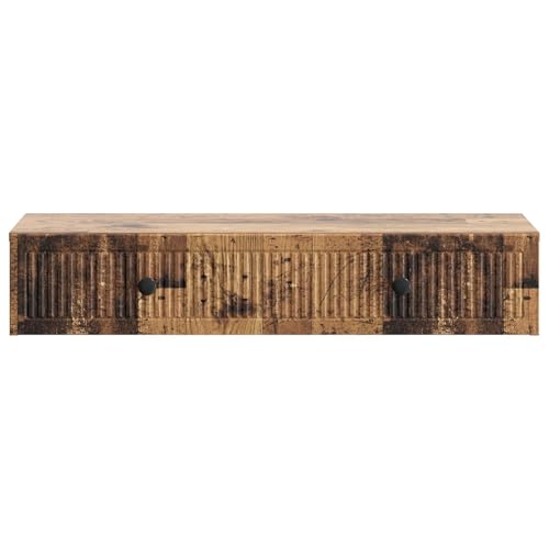 Table d'appoint murale en bois vieilli avec tiroir compacte 87cm - 5