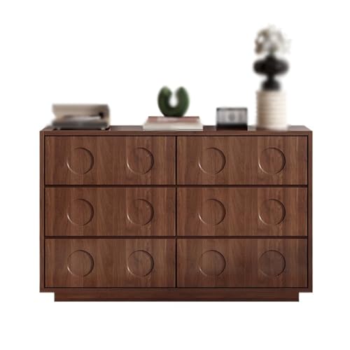 FUHAI-666 Cómoda con cajones Cómoda de Madera Vintage con cajón Almacenamiento 6 cajones for Sala Estar, Dormitorio, Pasillo(Medio)