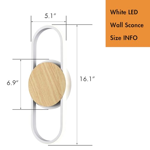 Image of YUBOLE Modern LED Wall Sconce 17W 4000K Natural Light Wall Light, Flicker Free CRI 80 Modern Lamp for Kitchen Bedroom Entryway Corridor Bathroom