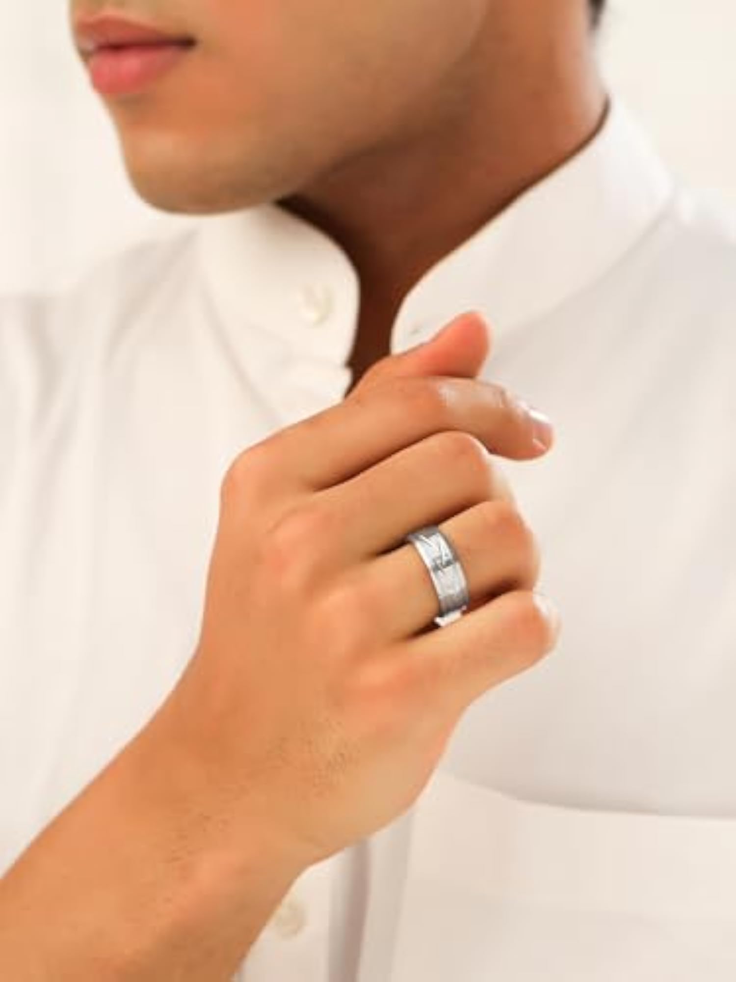 Men's Fashion Stainless Steel Band Ring Combo of 2