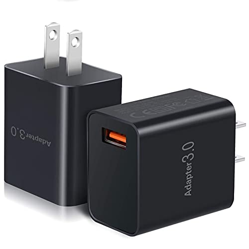Mobile Phone Çhαrɠεrs - Quick Wall Çhαrɠεr 2 Pack 18W QC 3.0 USB Fast Çhαrɠεr Power Adαpțεr Wall ƤŁυɠ for îƤhσnε 12 Šαmsυnɠ Gαlαᶍy S20 S10 Tablets (2 packs black US)