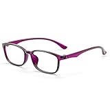 Leichte Blaues Licht Blockierende Lesebrille für Damen, Flexible TR-Computerlesegeräte, Blendfreie Brillen (Color : Purple, Size : 2.0x)