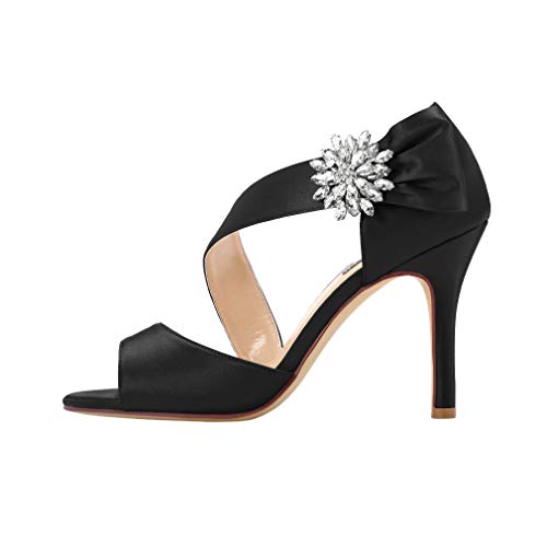 ERIJUNOR High Heel Party Sandals For Woman Open Toe Stiletto Bow Shoes Wedding Evening Dress Shoes for Dancing3