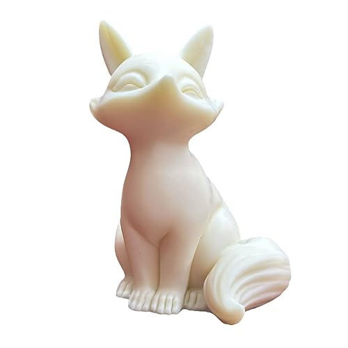 Estatua de Zorro Blanca Decorativa 5.5x6.5x8.5cm