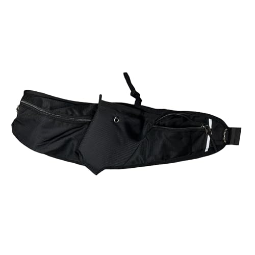 POENVFPO Riñonera Ajustable Unisex, Múltiples Compartimentos con Bolsillo para Botella de Agua, Nailon Resistente a la Lluvia para Correr Al Aire, Senderismo, Viajes (El Color Negro no Incluye