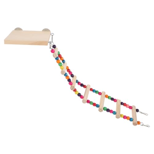 Milisten ペット用プラットフォームはしご ワッグル 大きなハムスターケージ 止まり木 鳥かご オウム セキセイインコのおもちゃ インコのはしご 踏み台を登るインコ 踏み台に登る鳥 木製