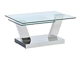 Table basse modulable Verre trempé Transparent, Argenté