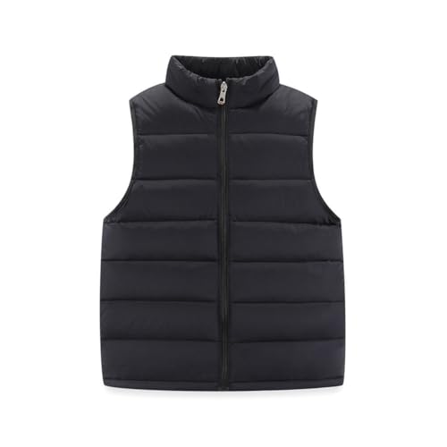 Image of Hotfiary Toddler Kids Boys Girls Winter Gilets, Unisex Teens Windproof Sleeveless Puffer Down Vest with Standup Collar, Lightweight Waistcoat Warm Padded Winter Jacket Outerwear Solid for 2-14 Years