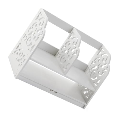 FUNOMOCYA 卓上収納ラック ホワイトウッド製 薄型収納棚 省スペース デスクオーガナイザー 小物整理用 仕切り付き 部屋 寝室 オフィス対応