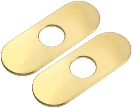 uxcell 15.2cm(6인치) 구멍 커버 데크 플레이트 장식쇠 2개, 욕실 또는 주방 싱크 수도꼭지용 스테인리스 스틸 싱크 커버 플레이트, 타원형 블랙 — 사진 6