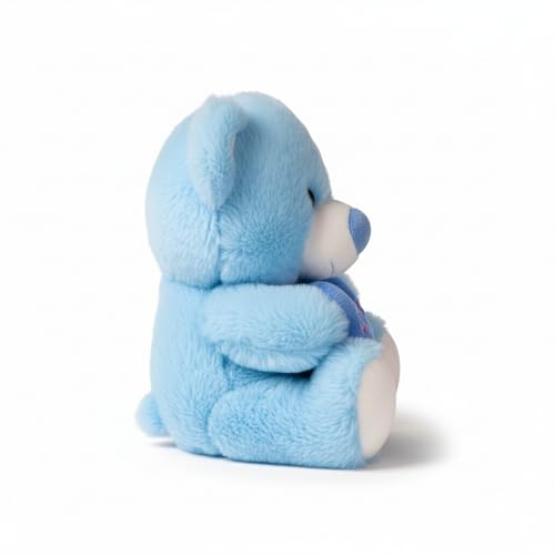 Image of DearJoy Teddy Bear with Message on a Heart Blue 30 cm