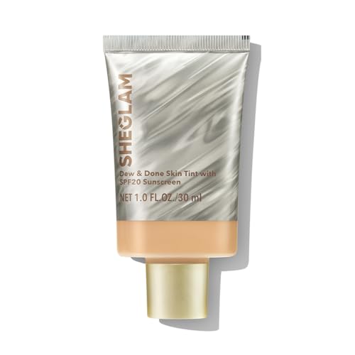 SHEGLAM Dew & Done Skin Tint with SPF20 Light-medium Coverage Foundation Evens Skin Tone-Shell