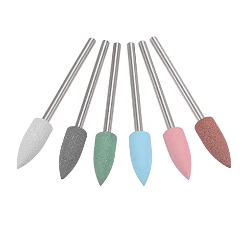 uxcell Mounted Grinding Bits Grinder Heads Silicone Polishing Wheels for Rotary Tools 6mm Dia Multi-Color 6pcs