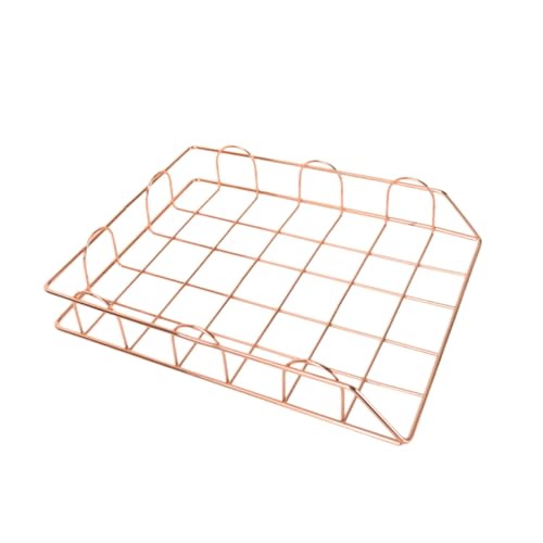 WEKAMOS 積み重ね可能なメタルファイルラック 机上整理用 ドキュメントオーガナイザー 耐久性アイアン製 収納バスケット ?瑰金オフィス収