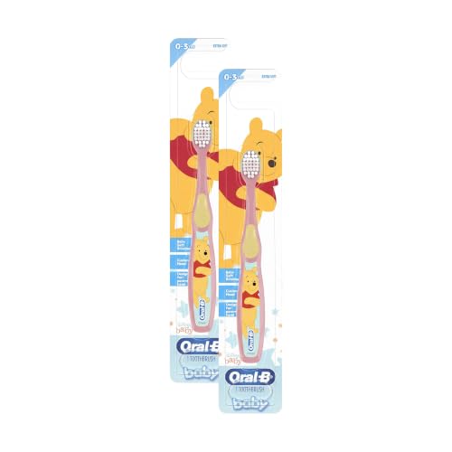 Oral-B Baby Manual Toothbrush, Pooh Characters, 0-3 Years Old, Extra Soft (Characters Vary) - Pack of 2 - image 1