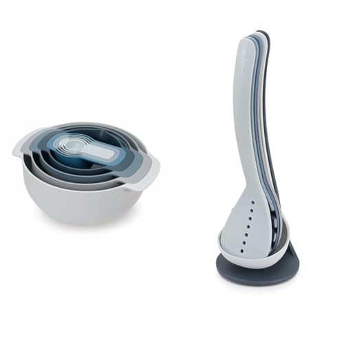 Joseph Joseph Editions Nest 9 Plus, 9-piece compact food preparation set - Sky,Blue and Joseph Joseph Editions Nest Utensils Plus, 5-Piece Set - Sky
