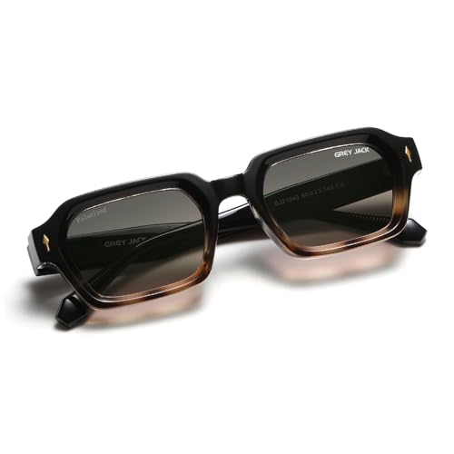 Image of grey jack TR90 Rectangle Polarized Sunglasses for Men Women,Stylish Full Rim Eyewear for UV Protection 21040