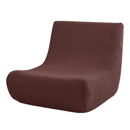 Fansu Funda Sofa Sin Brazos 1 Plaza de Tela Jacquard Elástica de Color Liso, Funda Sofa de Clic Clac Suave LavableProtector de Muebles para Sillón reclinable Salon Habitacion (Marrón)