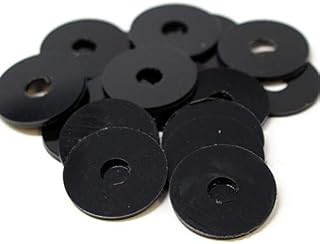 Pack of 20, M6 x 24 x 1.6 Black Flat Nylon Plastic Penny Washers