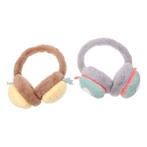 NOLITOY 2Pcs Lovely Winter Earmuffs for Women and Plush Ear Covers for Cold Weather Adorable Pineapple and Warm Ear Protectors for Outdoor Use