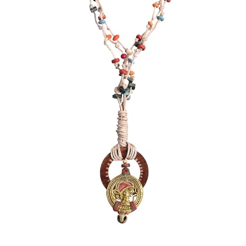 Image of AAKRITI ART CREATIONS Boho & Tribal Handcrafted Necklace Collection | Jute, Wooden & Brass Pendant Designs | Ethnic Collar, Loop & Statement Jewelry for Women | Artisan Festival & Everyday Wear