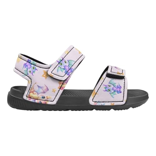 Kids Sandals Dragon Print Summer Sport Hiking Sandals Leather Beach Water Shoes for Boys Girls2