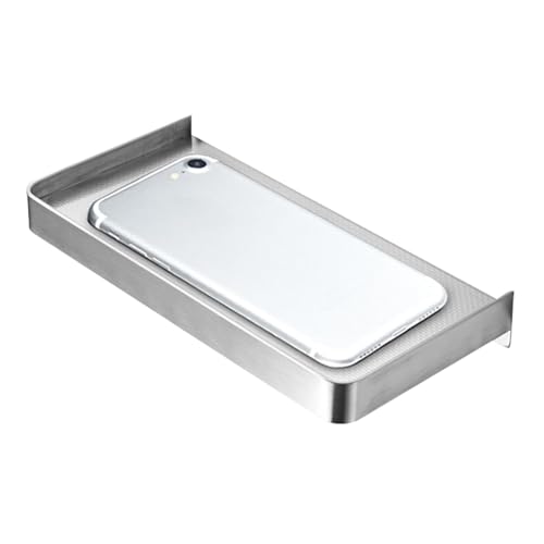 Estantería para teléfono para la pared, soporte para teléfono de baño, soporte de pared para teléfono de acero inoxidable, dispensador de papel de rollo antideslizante, estante de pared para pegar
