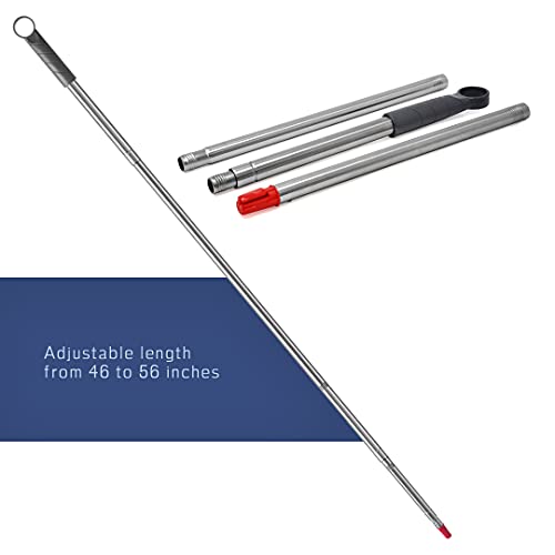 Fayina Bucket & Wringer Microfiber Cleaning System - Stainless Steel Handle Extendable Up To 56 Inches, Washable & Reusable Microfiber Mop Head (2 Count) And Storage Organizer Peg (1 Count) #TOP4