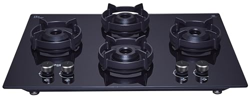 Image of Whirlpool Hob 4 Brass Burner Auto Ignition Gas Stove with Glass Top (EVOLVE HYBRID HD 704 BRASS)