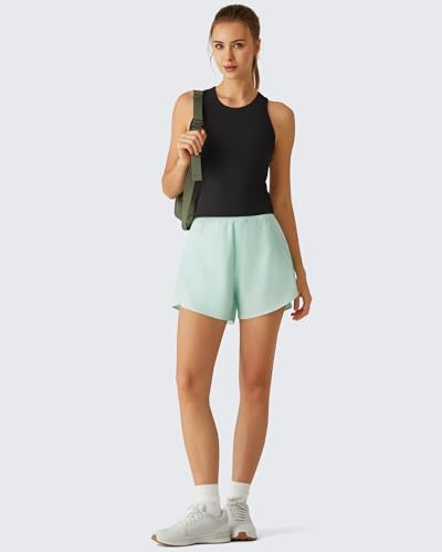 Image of G4Free Workout Tank Tops for Women Slim Fitted Racerback Ribbed Athletic Gym Yoga Tanks Summer Casual