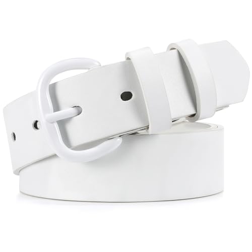 Image of WHIPPY Women Leather Belt for Jeans Pants Dresses Black Ladies Waist Belt with Pin Buckle