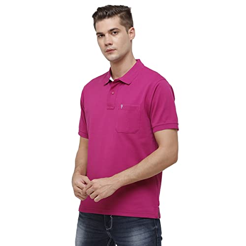 Image of Classic Polo Mens Cotton Blend Solid Half Sleeve Regular Fit Polo Neck T-Shirt