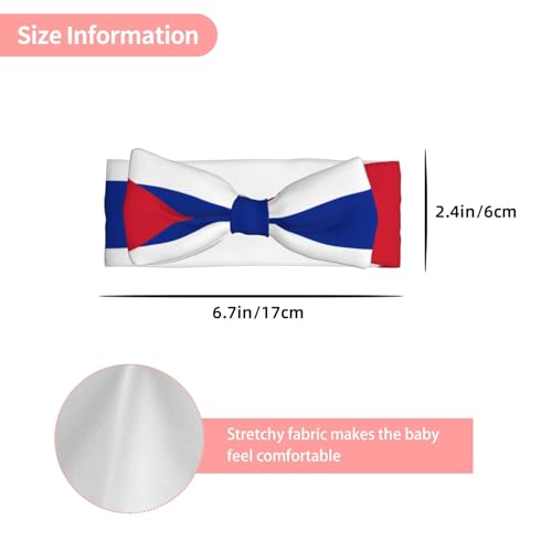 Cuban flag Prints Baby Bow Headband Super Stretchy Soft Bows Hair Accessories for Newborn Infants Toddlers Kids Girls3