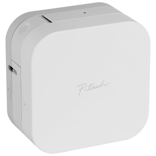 Image of Brother P-Touch Cube Color Smartphone Label Maker, Bluetooth Wireless Technology, Multiple Templates Available for Apple & Android Compatible - White