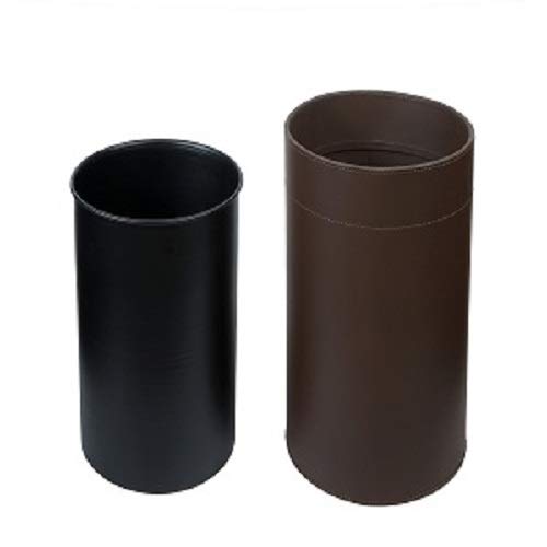 Nora Genuine Leather Waste Paper Basket,with Metal Inner Dustbin (Brown)-image-7