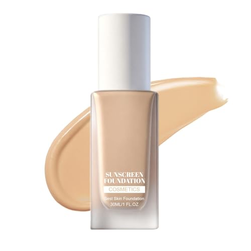 de base hidratante – Base de maquillaje resistente al sudor, 30 ml, cobertura total con protección UV, base líquida avanzada para una base facial con natural