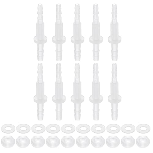 uxcell 10Pcs Plastic Hose Barb Fitting, 1/8