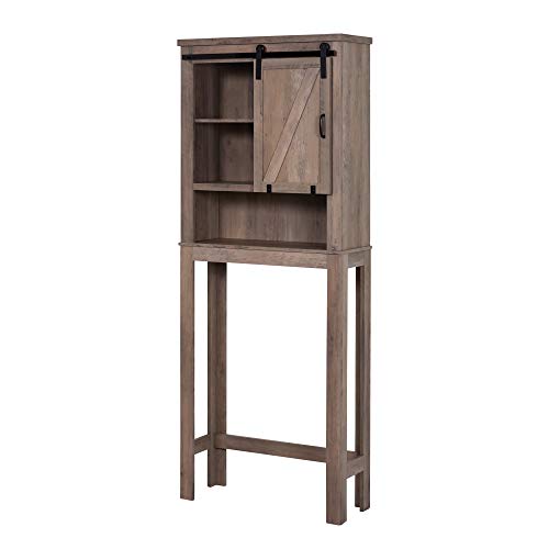 Zenna Home Over The Toilet Storage, Barn Door Bathroom Spacesaver