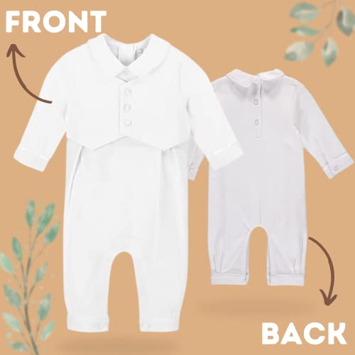 Elegant Baby Boy Christening Outfit with Vest and Hat - Boy Baptism Outfit, Perfect Baptism Gifts for Boys3