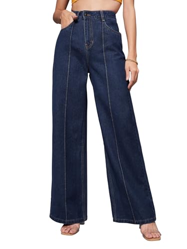 Image of Miss Chase Women's Skinny Fit High Rise Regular Length Stretchable Denim Jeans (MCSS18DEN02-19-963-36, Carbon Blue, 36)