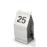 HWASH Tischnummern 1-25/50/100 Stück, Zelt-Tischnummern (1,6 Zoll X 1,9 Zoll) Tischnummernkarten, Schilder for Partys, Bankette, Service-Beweismarker, Zubehör (Color : 1-25)